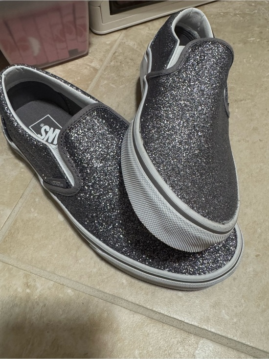 Vans Shoes - Vans Slip-On Glitter Sneakers - Silver